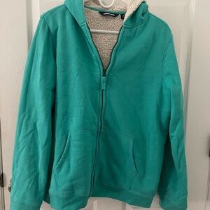 Lands’ End Women’s Teal Zip-Up Jacket | Size XL |
